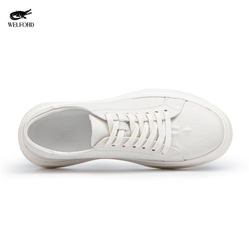 Italian Versatile Genuine Leather Crocodile Pattern Men's Sneakers