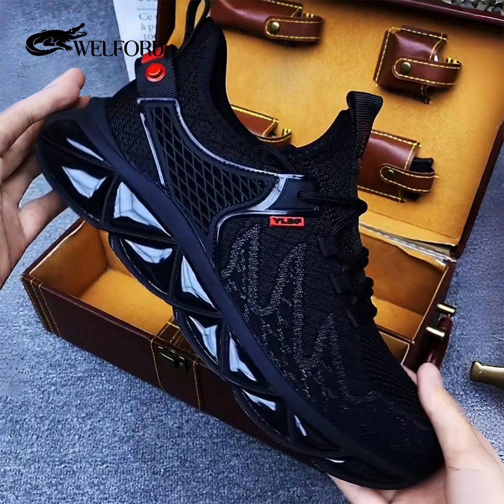 Breathable mesh soft sole fly knit casual mesh shoes