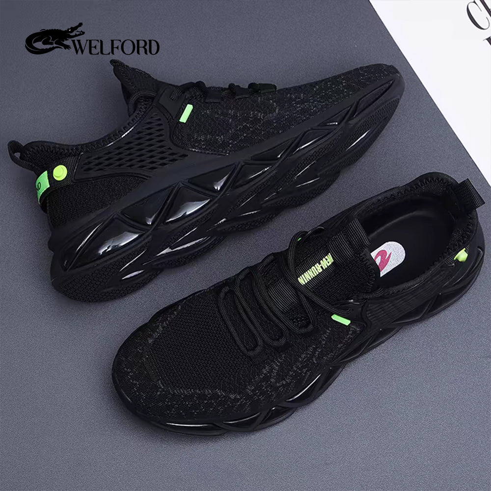 Breathable mesh soft sole fly knit casual mesh shoes