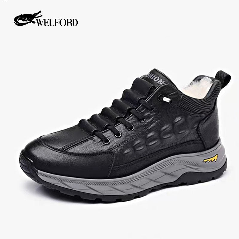 Men's crocodile pattern casual sneakers