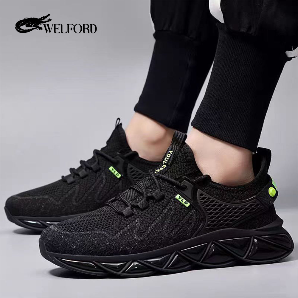 Breathable mesh soft sole fly knit casual mesh shoes
