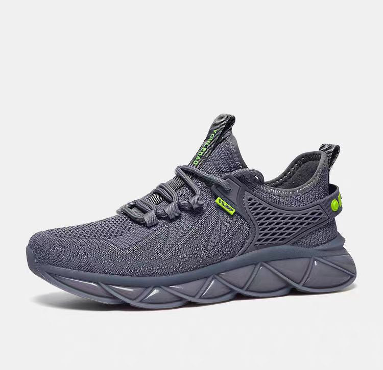Breathable mesh soft sole fly knit casual mesh shoes