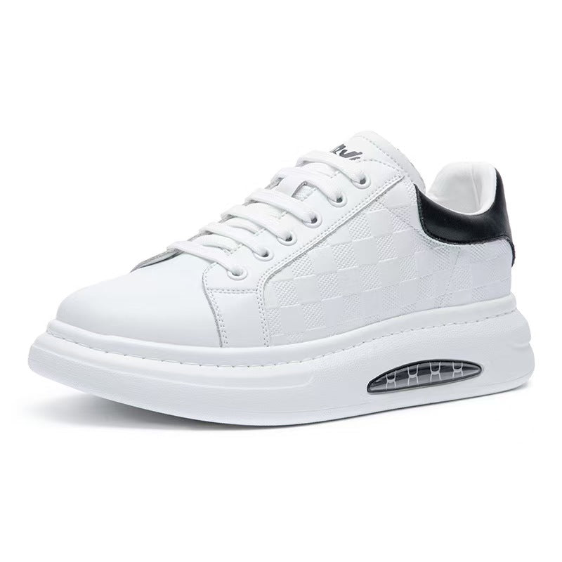 New white leather breathable men's sneakers