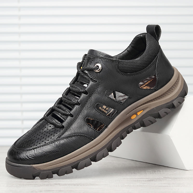 Men'S Handmade Cowhide Porous Breathable Shoes