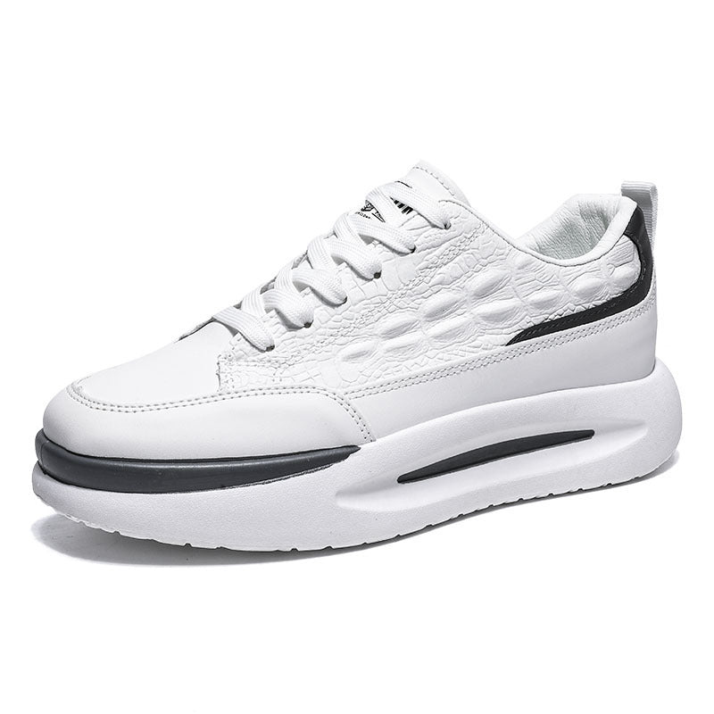 Men's Croc Pattern Round Toe Thick Sole Sneakers