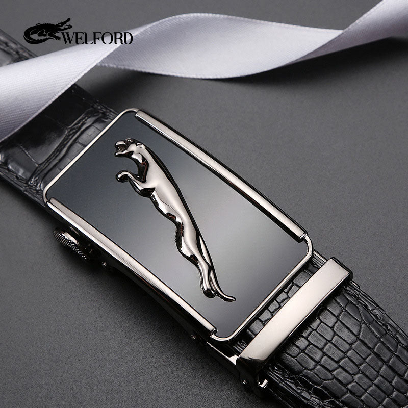 Men's business crocodile leather belt