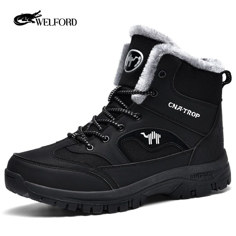 Men's winter warm high-top hiking shoes