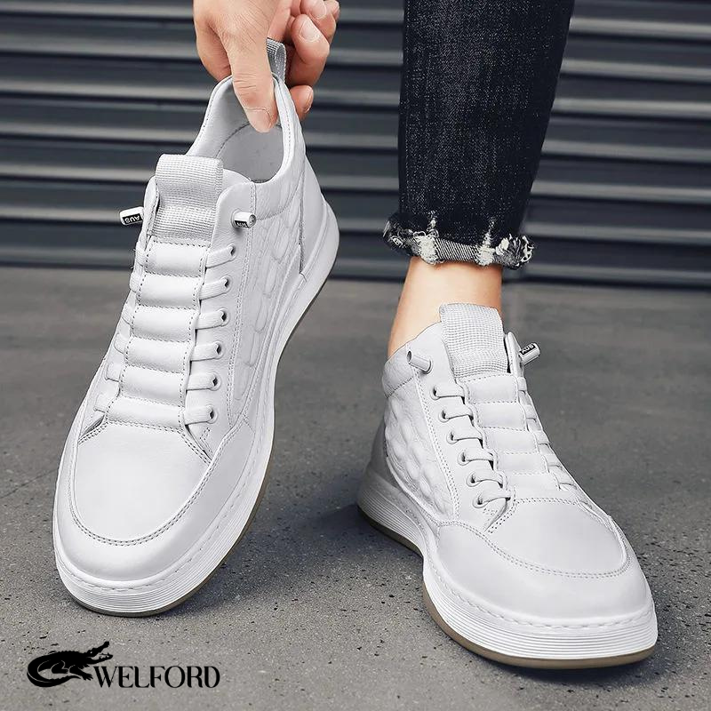 Italian Handmade Crocodile Pattern Leather Sneakers