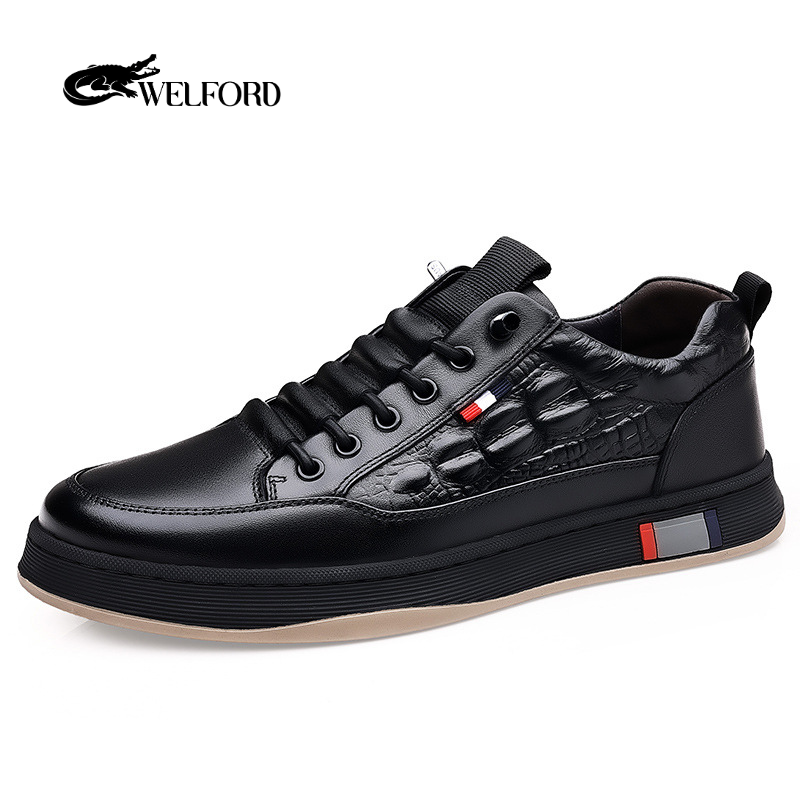 Italian Handmade Crocodile Pattern Leather Sneakers