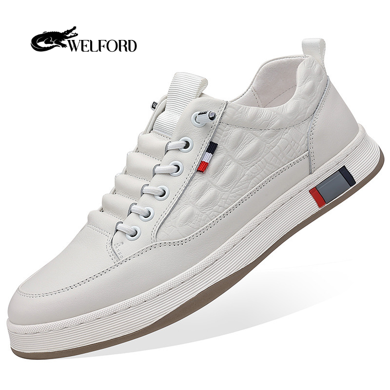 Italian Handmade Crocodile Pattern Leather Sneakers