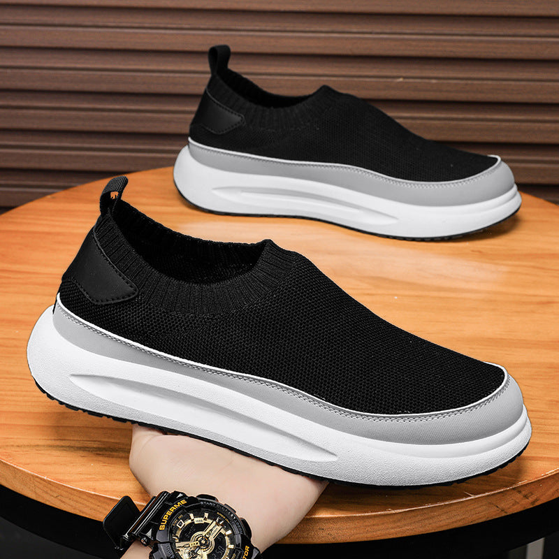 Men's Outdoor Flyknit Breathable Laceless Sneakers