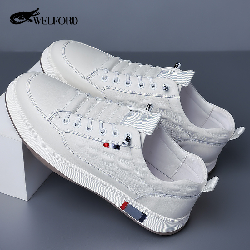 Italian Handmade Crocodile Pattern Leather Sneakers