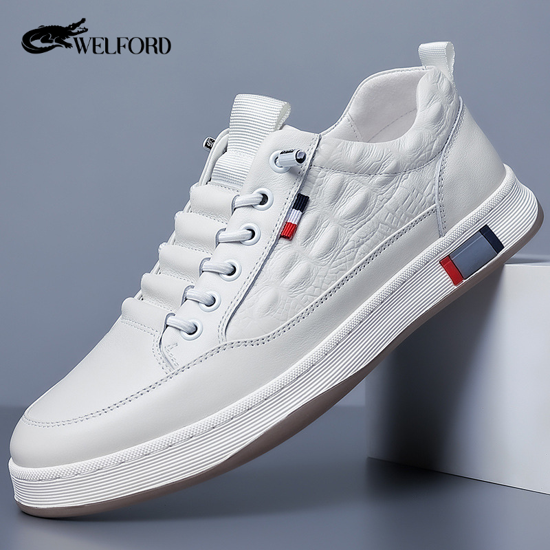 Italian Handmade Crocodile Pattern Leather Sneakers