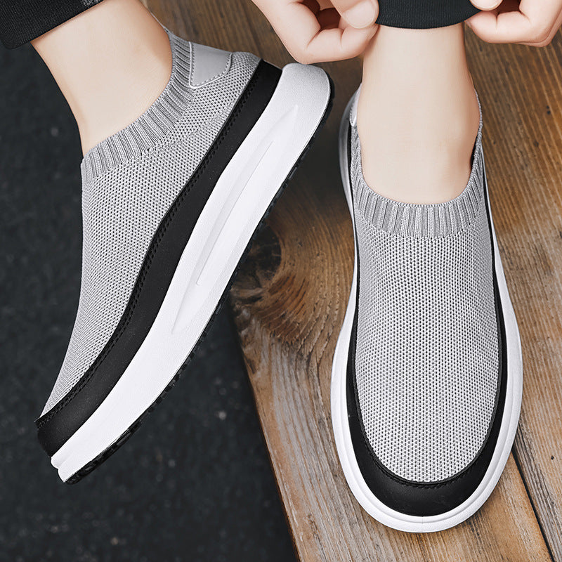 Men's Outdoor Flyknit Breathable Laceless Sneakers