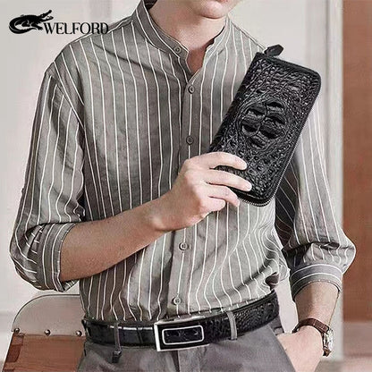 Men's crocodile patterned handbag wallet
