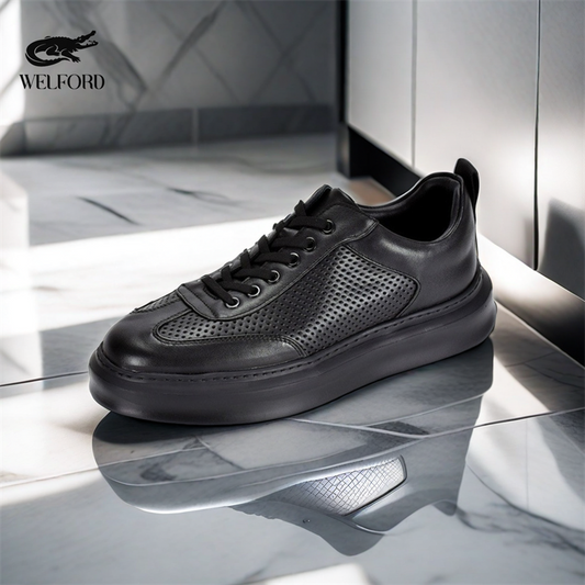 Italian Handmade Breathable Old Money Style Leather Sneakers