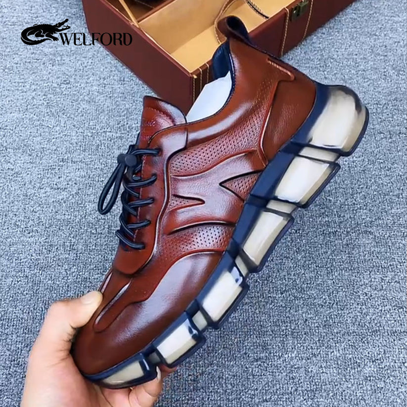 Milan handmade genuine leather men's shoes + high-end shoe box