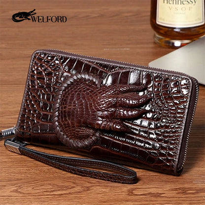 Men's new genuine leather crocodile claw wallet