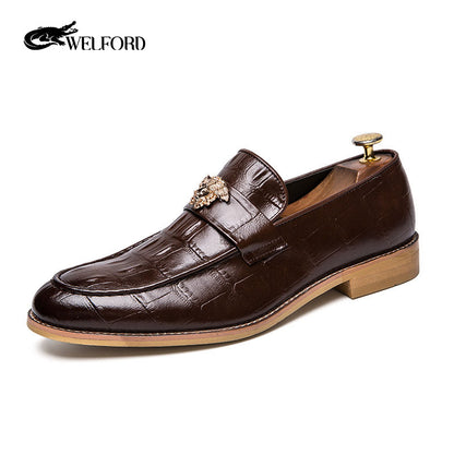 Men's retro business leather shoes loafers