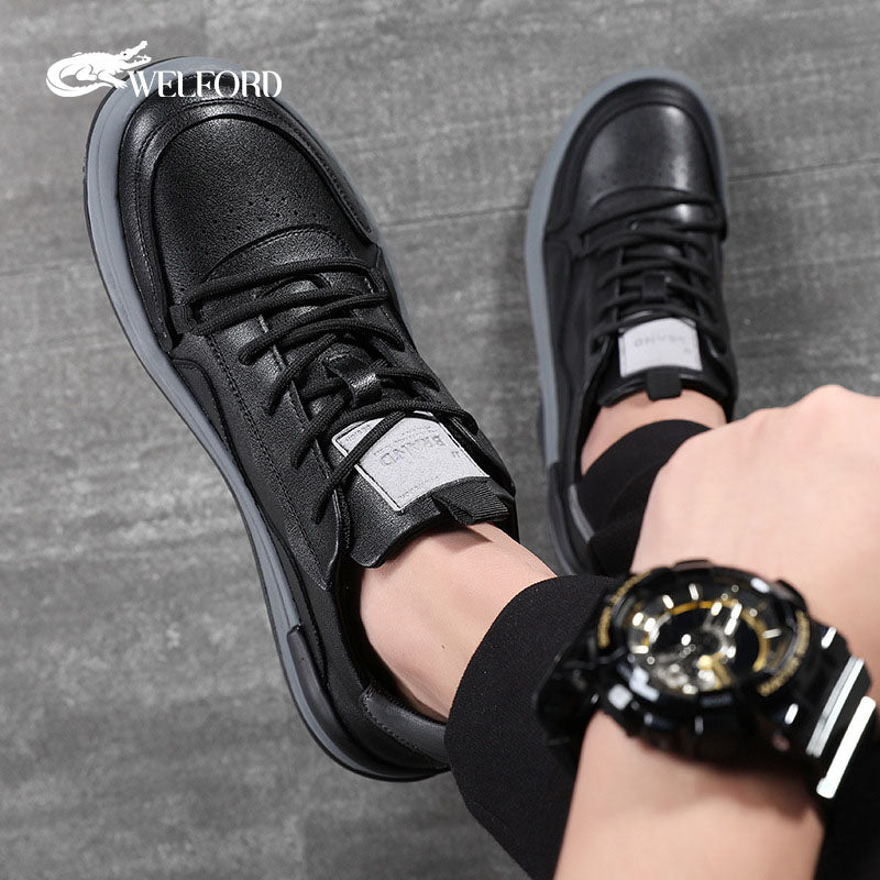 Men's trendy sports leather shoes