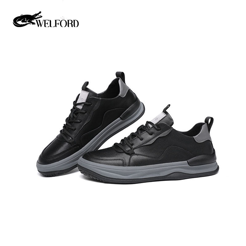 Men's trendy sports leather shoes