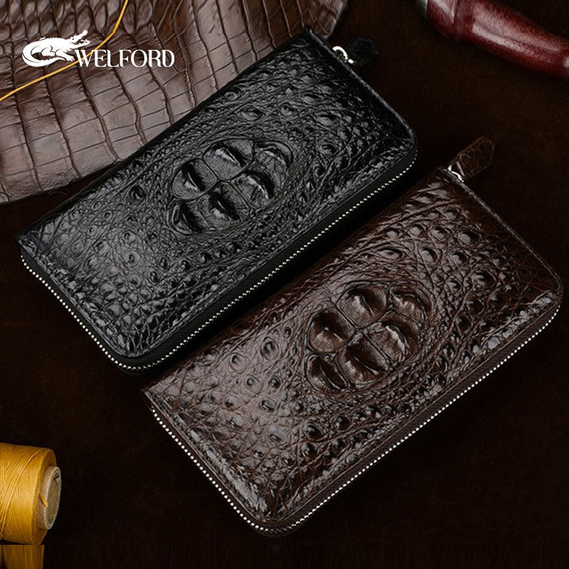 Men's crocodile patterned handbag wallet