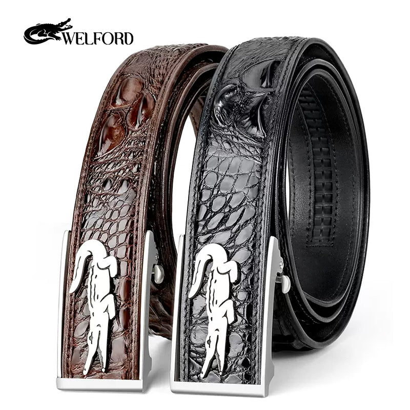 Genuine leather luxury Thai crocodile leather pants belt for men
