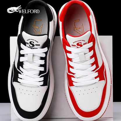 New style casual cowhide color matching shoes