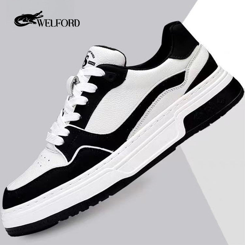 New style casual cowhide color matching shoes
