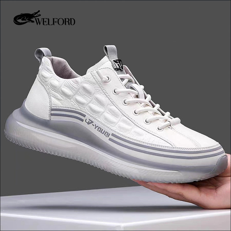 New thick-soled air-cushioned crocodile sneakers