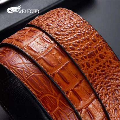 Belt men's crocodile pattern automatic buckle belt