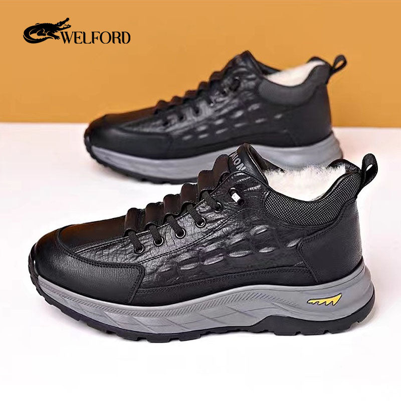 Men's crocodile pattern casual sneakers