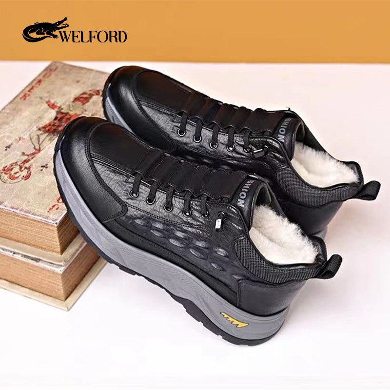 Men's crocodile pattern casual sneakers