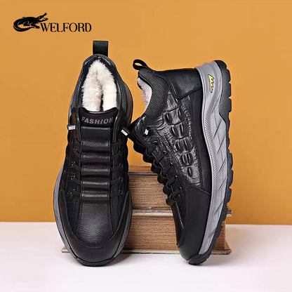 Men's crocodile pattern casual sneakers
