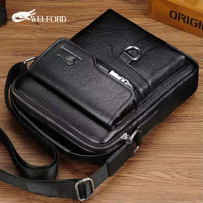 New Genuine Leather Texture Men's Business Handbag