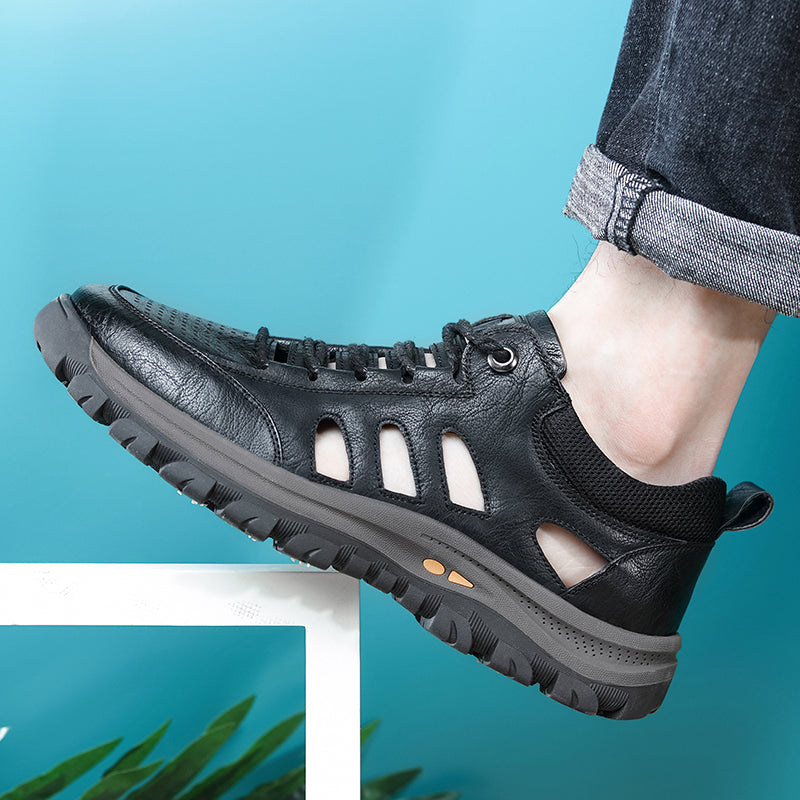 Men'S Handmade Cowhide Porous Breathable Shoes