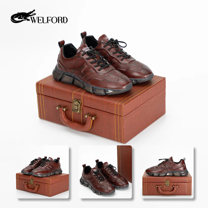Milan handmade genuine leather men's shoes + high-end shoe box