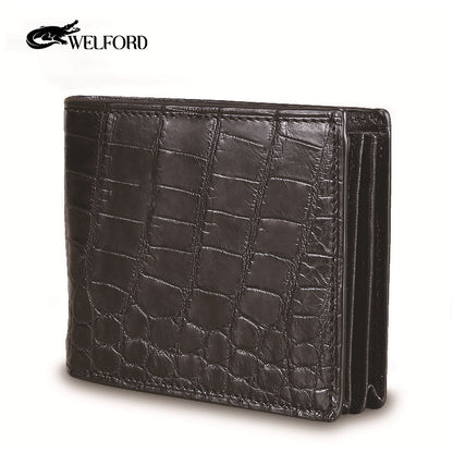 Men's multi-card slot crocodile leather wallet