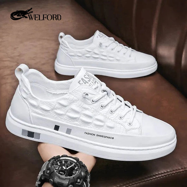 Crocodile pattern casual sports sneakers
