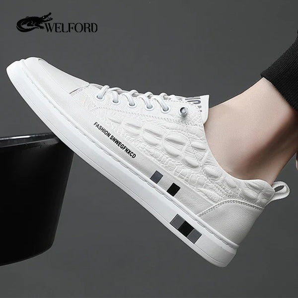Crocodile pattern casual sports sneakers