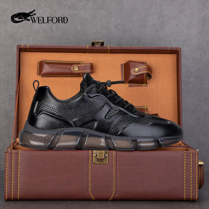 Milan handmade genuine leather men's shoes + high-end shoe box