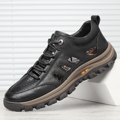 Men'S Handmade Cowhide Porous Breathable Shoes
