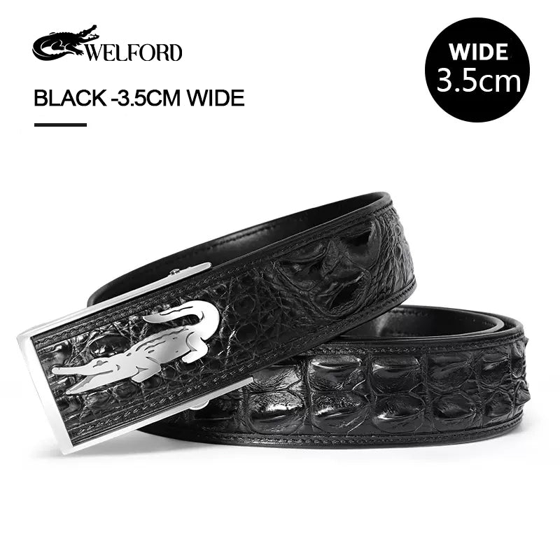 Genuine leather luxury Thai crocodile leather pants belt for men