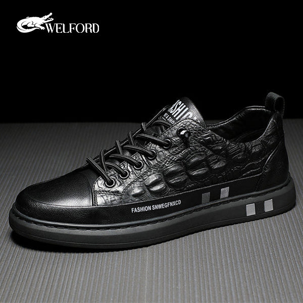 Crocodile pattern casual sports sneakers
