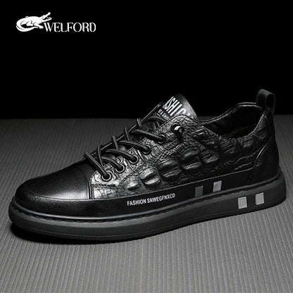 Crocodile pattern casual sports sneakers