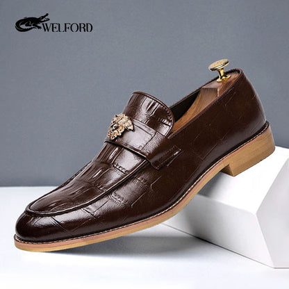 Men's retro business leather shoes loafers