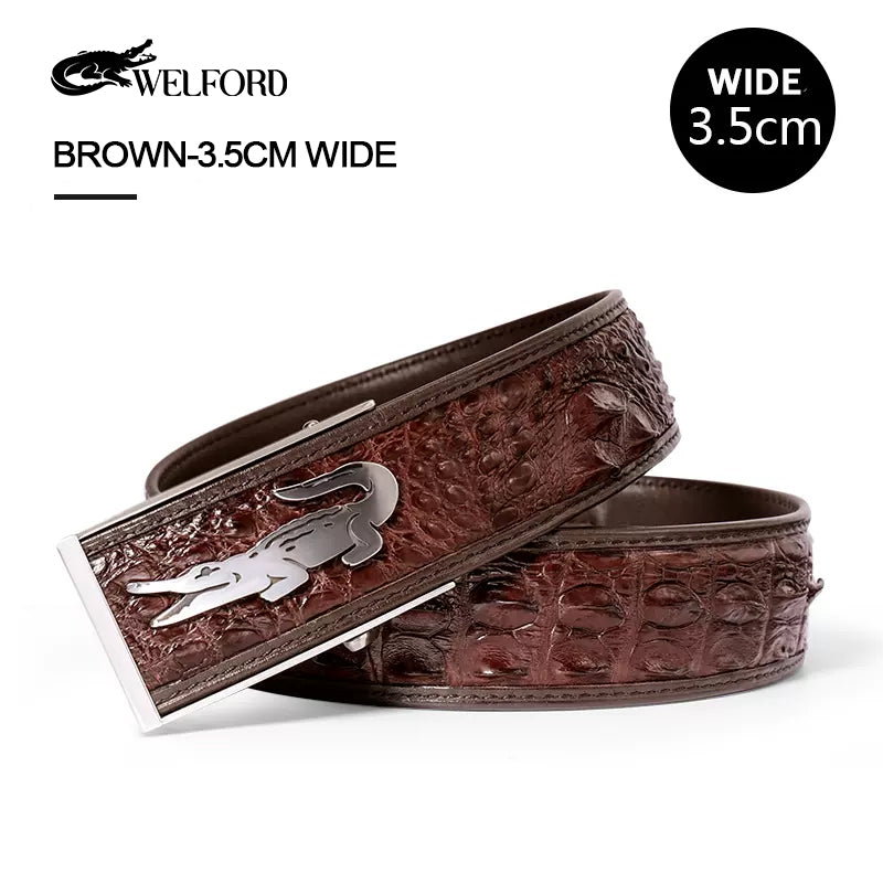 Genuine leather luxury Thai crocodile leather pants belt for men