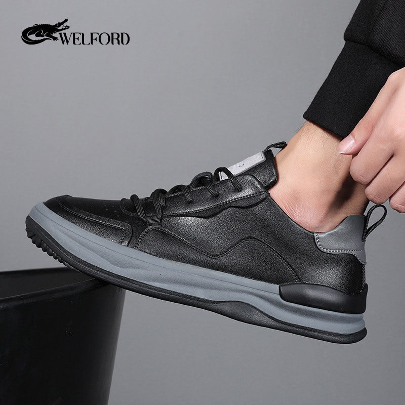Men's trendy sports leather shoes