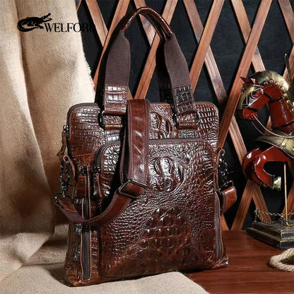 New Fashion Crocodile Pattern Handbag Casual Business Bag