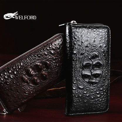 Men's crocodile patterned handbag wallet